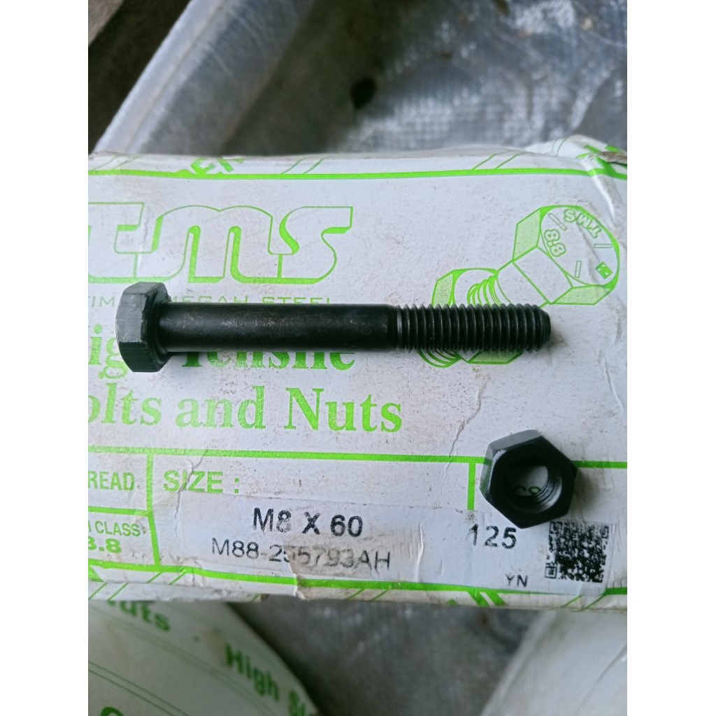 Baut mur/mur baut baja 8.8 M8x60