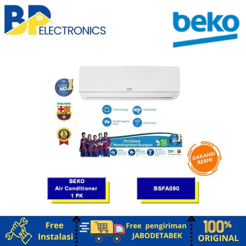AC BEKO BSFSA 090 BSFSA090 1PK 1 PK R32 STANDARD GARANSI RESMI Termasuk Remote