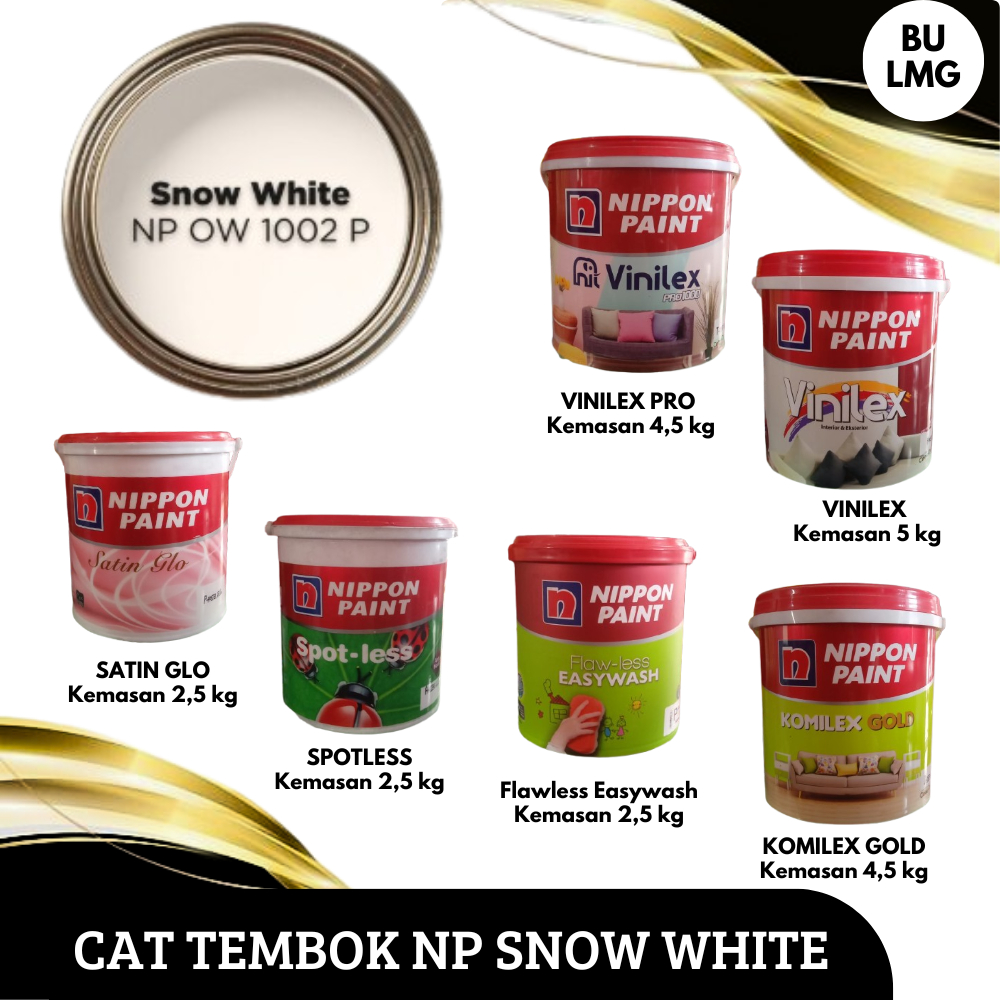 SNOW WHITE NP OW 1002P | Cat Tembok Interior Nippon Paint Premium | Komilex Gold || Vinilex Pro || V