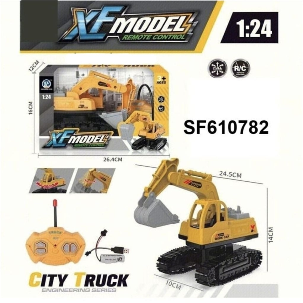 Mainan RC Remote Control Remot Kontrol Truk Konstruksi Construction Truck Excavator Beko Bego Keruk 