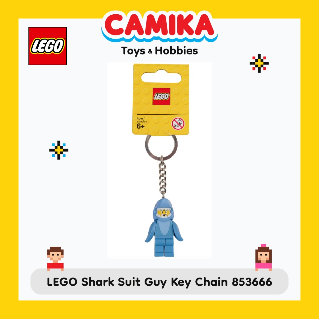 LEGO 853666 Shark Suit Guy Keychain - 100% LEGO ORIGINAL - Gantungan Kunci Shark Suit Guy Keyring - 