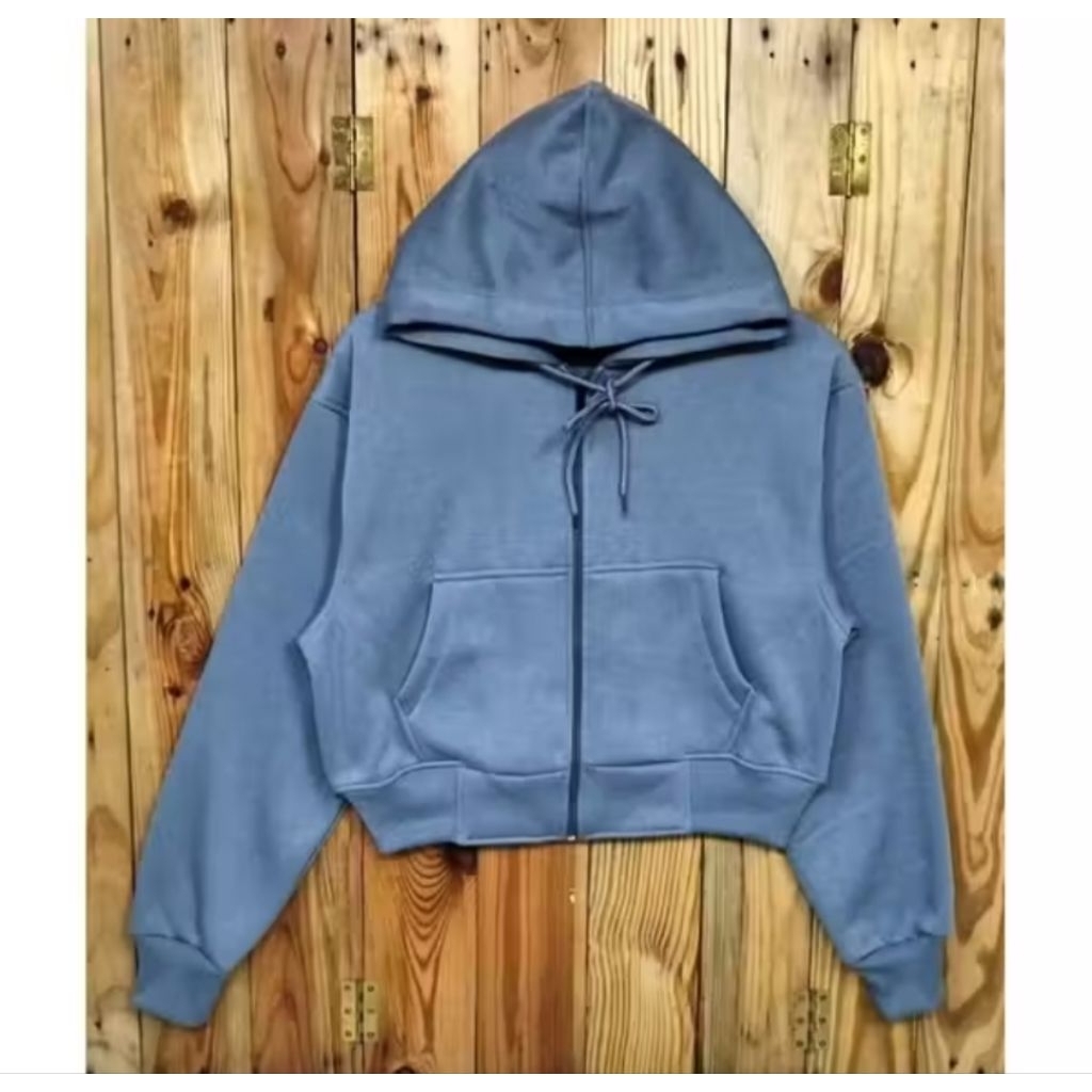 (preloved)crop hoodie zipper wanita