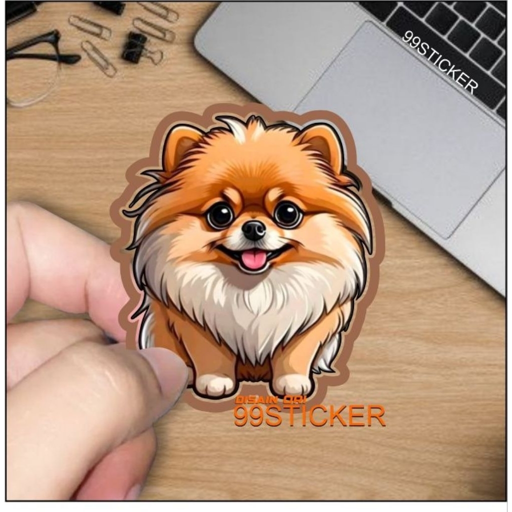 stiker dog lucu, stiker anjing hologram dan stiker reflektive nyala, hp, motor