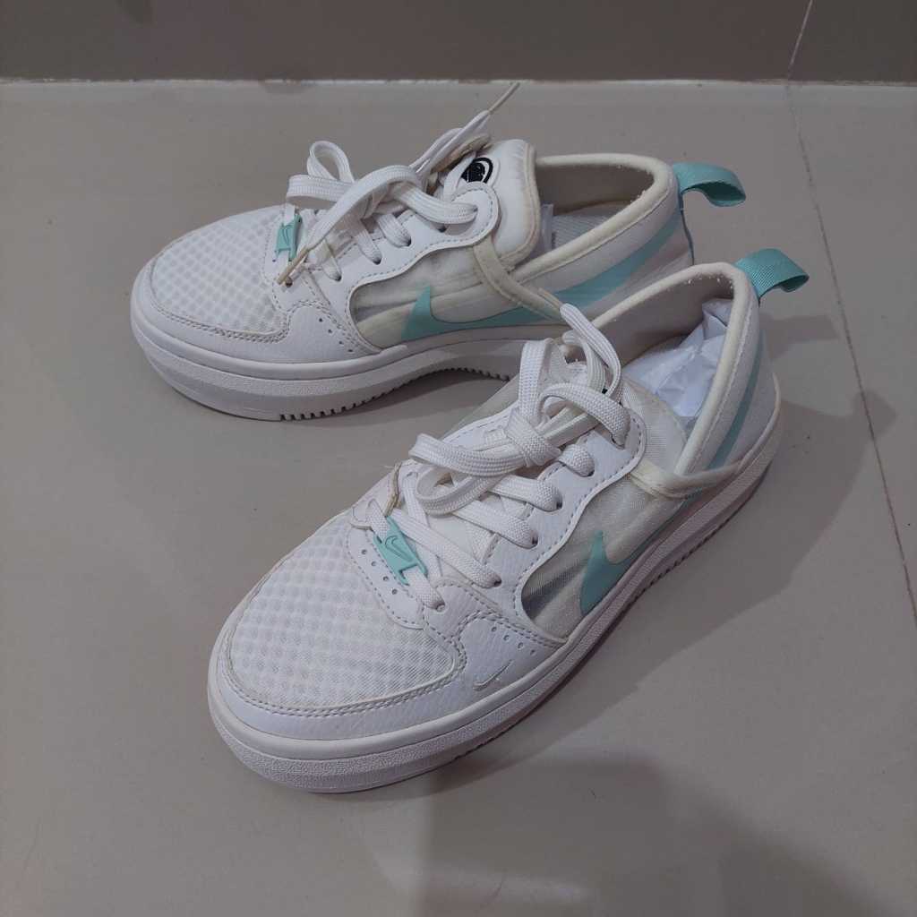 PRELOVED BEKAS ORI 100% Nike Womens Court Vision Alta Txt Sneaker White Light Dew Size Ukuran EUR 36