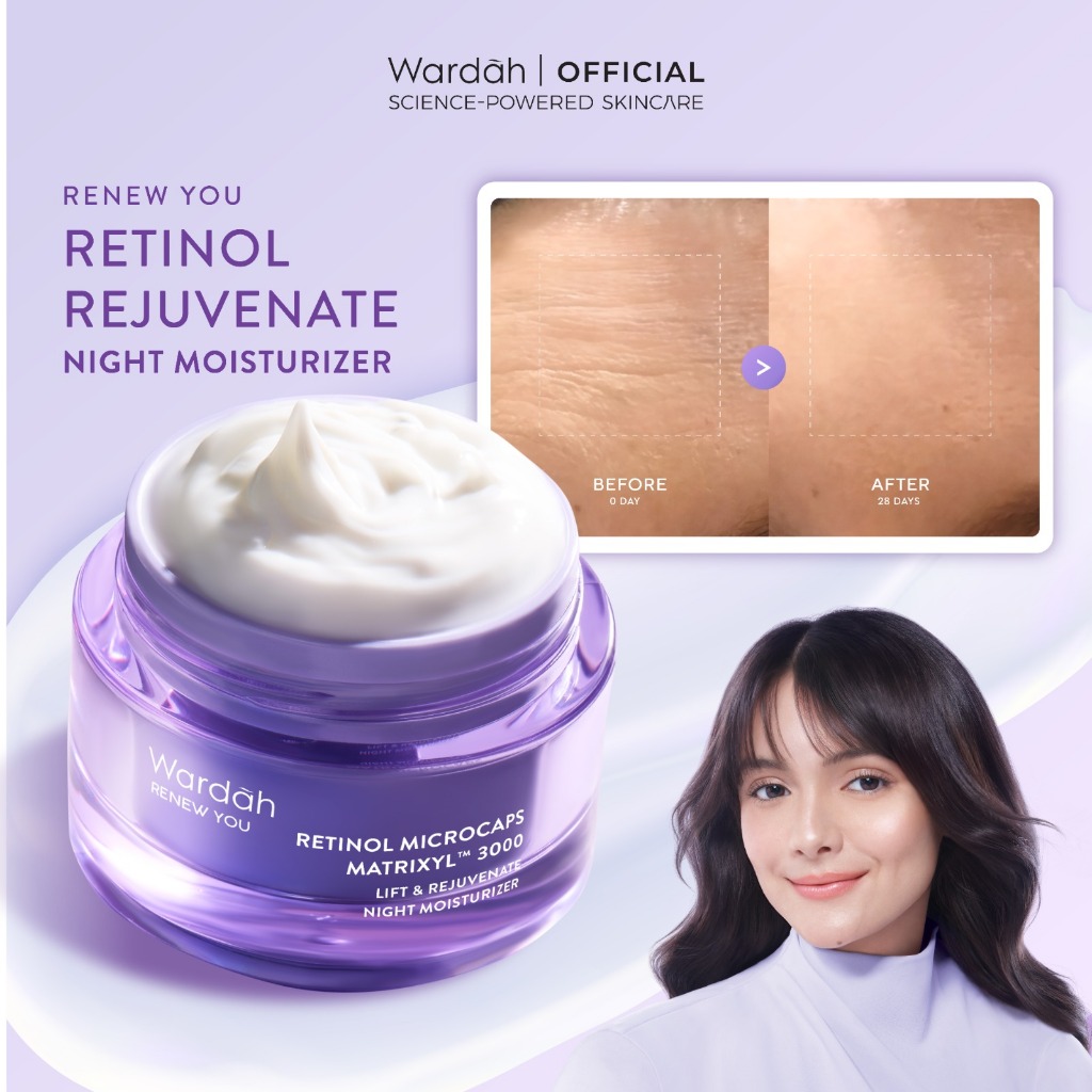 WARDAH Renew You Retinol Microcaps Matrixyl 3000 Lift & Rejuvenate Night Moisturizer - Skincare