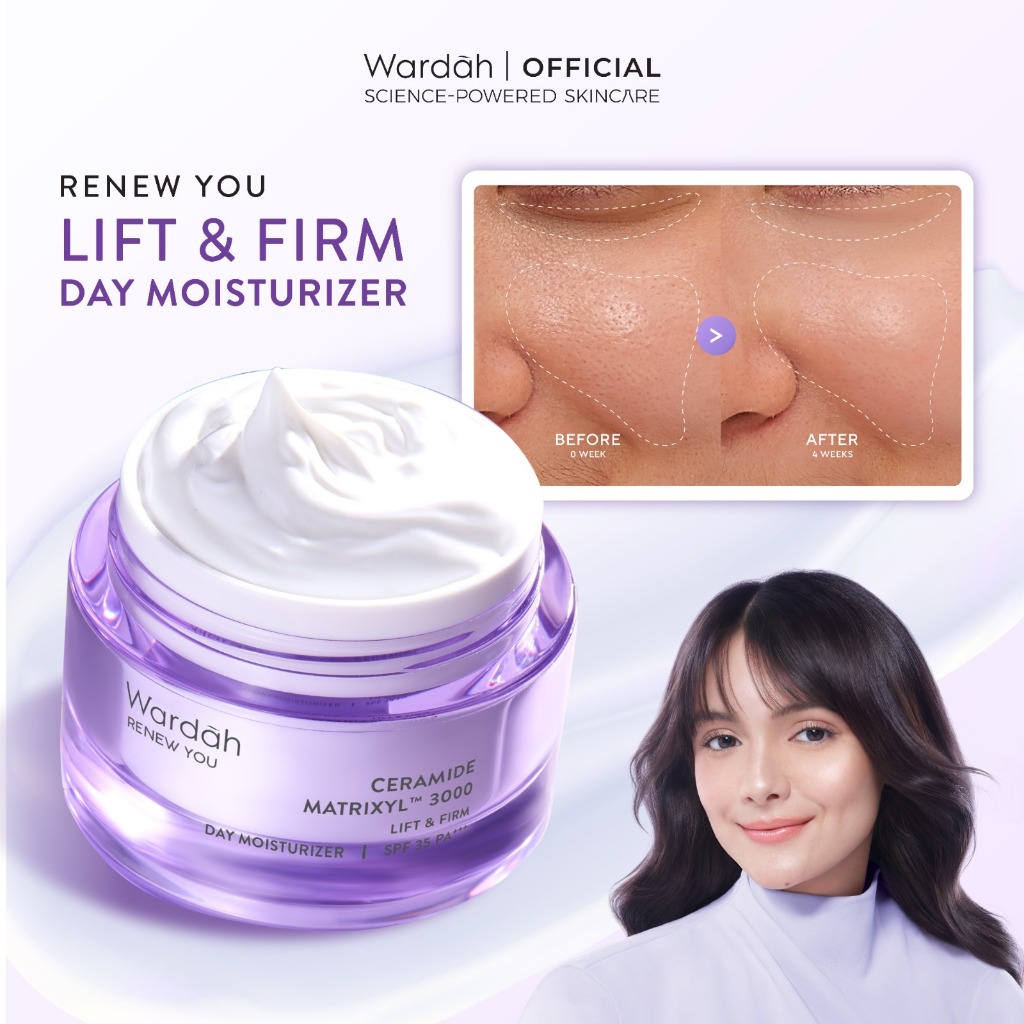 WARDAH Renew You Ceramide Matrixyl™ 3000 Lift & Firm SPF 35 PA+++ Day Moisturizer 15/30 g - Menguran