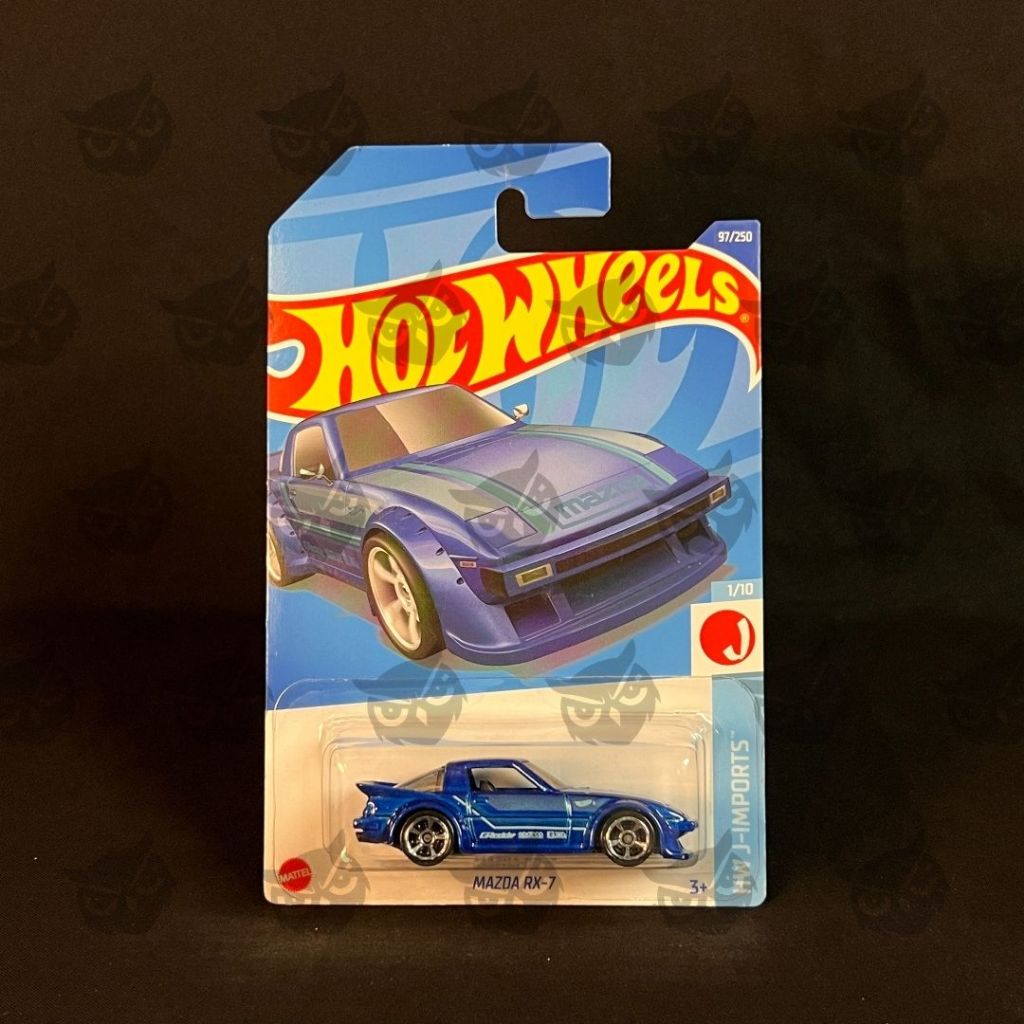 Hot Wheels Mainline Mazda RX-7 Biru – Diecast 1:64 Koleksi & Custom