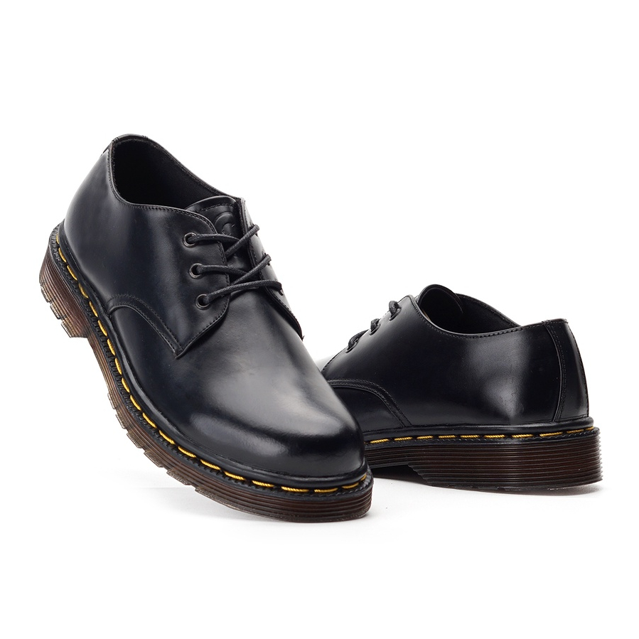 KALMAR BLACK - (KULIT ASLI) Sepatu Boots Pria Vintage Derby Shoes Formal Pantofel Oxford Original Gr