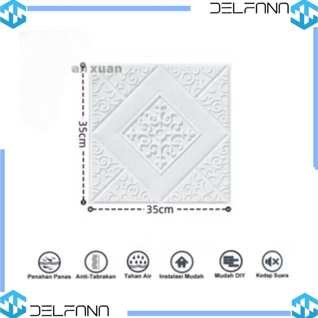 WALLPAPER STIKER DINDING 3D 35CM ISI 5 LEMBAR