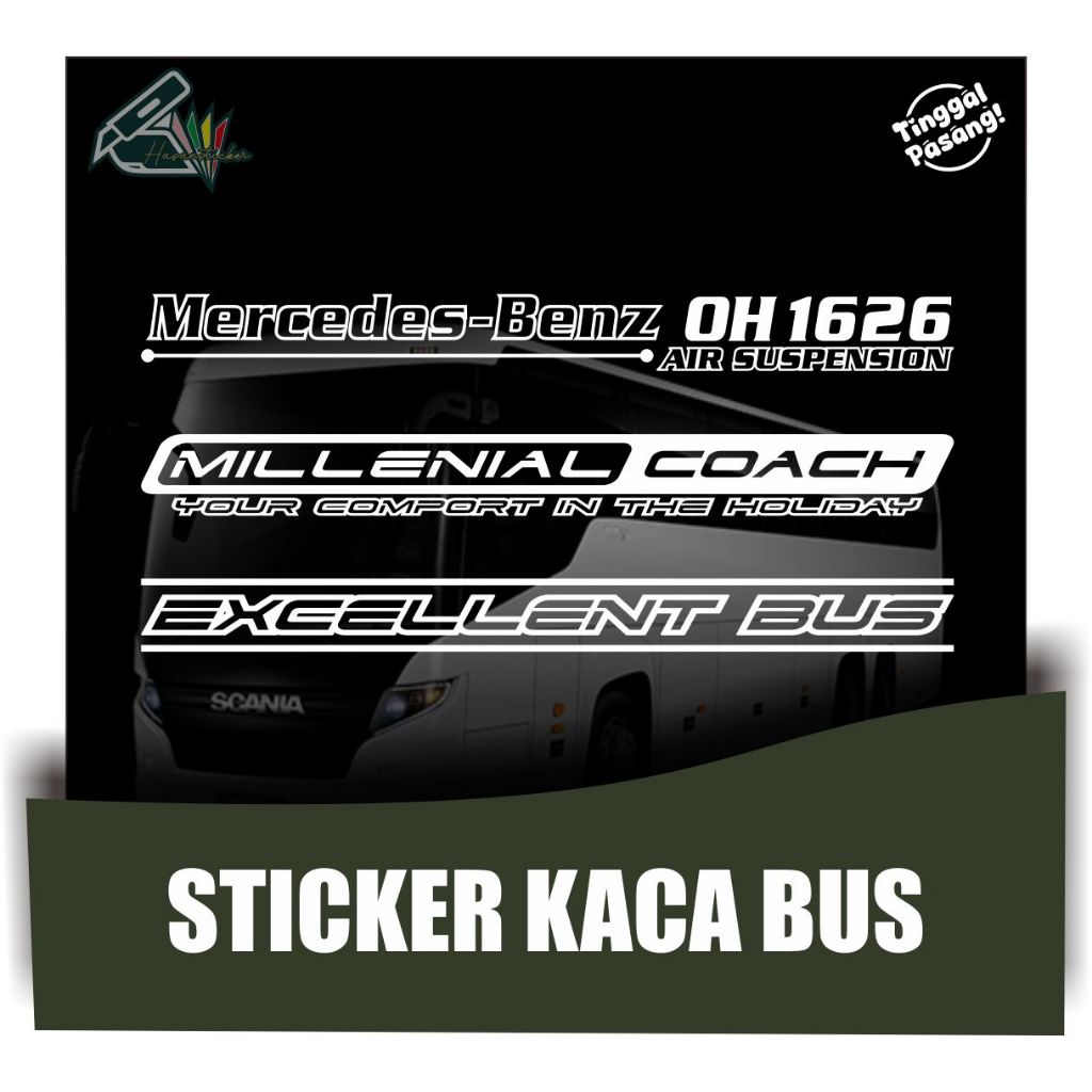 STICKER STIKER DECAL DECALS KACA BUS PREMIUM COACH AIR SUSPENSION