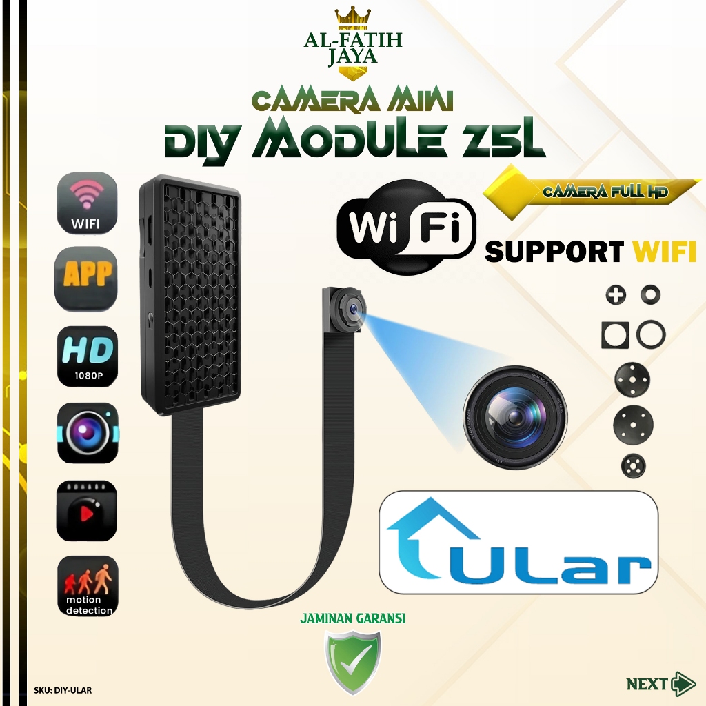 Kamera CCTV Mini Tersembunyi DIY Module ULAR Resolusi 1080P Spy Cam Kamera Mata Mata Tersembunyi Kon