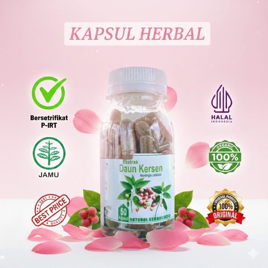 KAPSUL HERBAL KERSEN - BANTU DETOX & SEHATKAN TUBUH - 50 Kapsul
