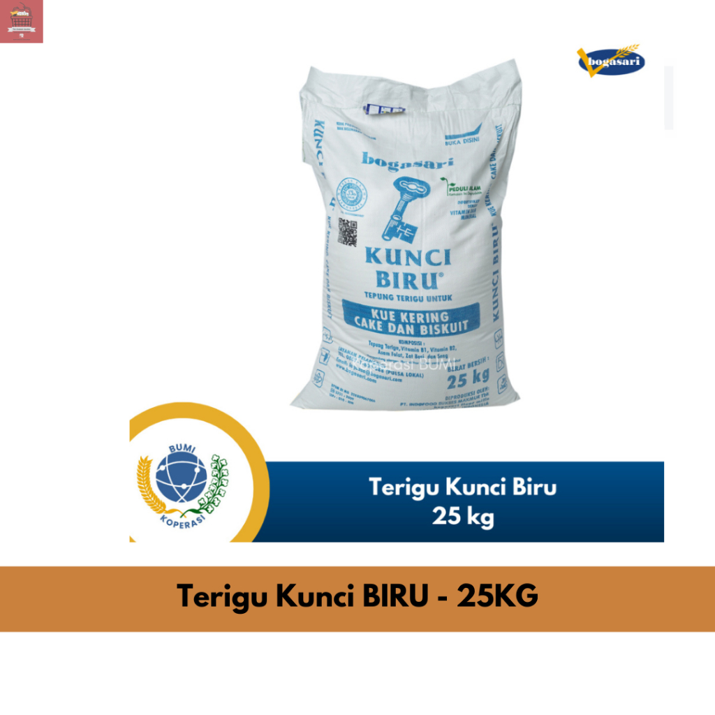Tepung Terigu Kunci Biru 25kg - Terigu kunci instan Kurir