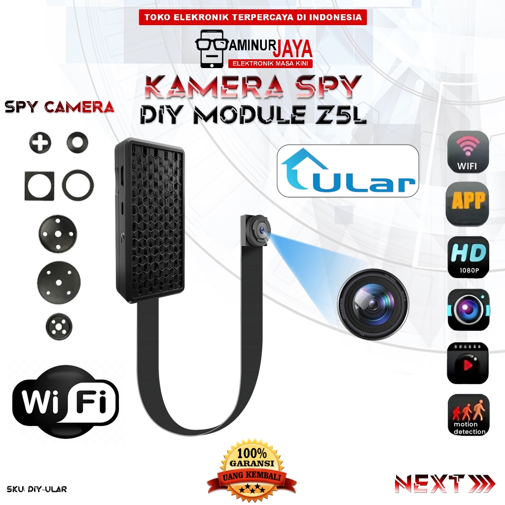 Kamera Mini Diy Module APP ULAR WiFi Resolusi Full HD 1080P Spy Cam CCTV Mini Tersembunyi Camera Pen