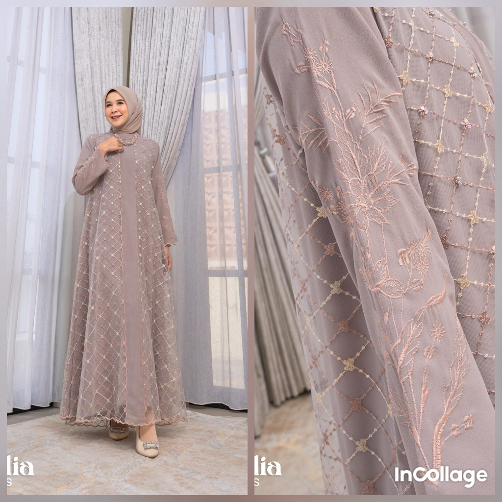 CELIA DRESS GAMIS PREMIUM MAREVI KOLEKSI LEBARAN 2026