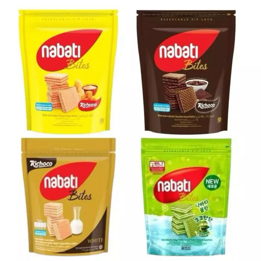 NABATI Wafer Bites Pouch 100 Gram NABATI AMO Caramelrama 1 Box Isi 20 Pcs