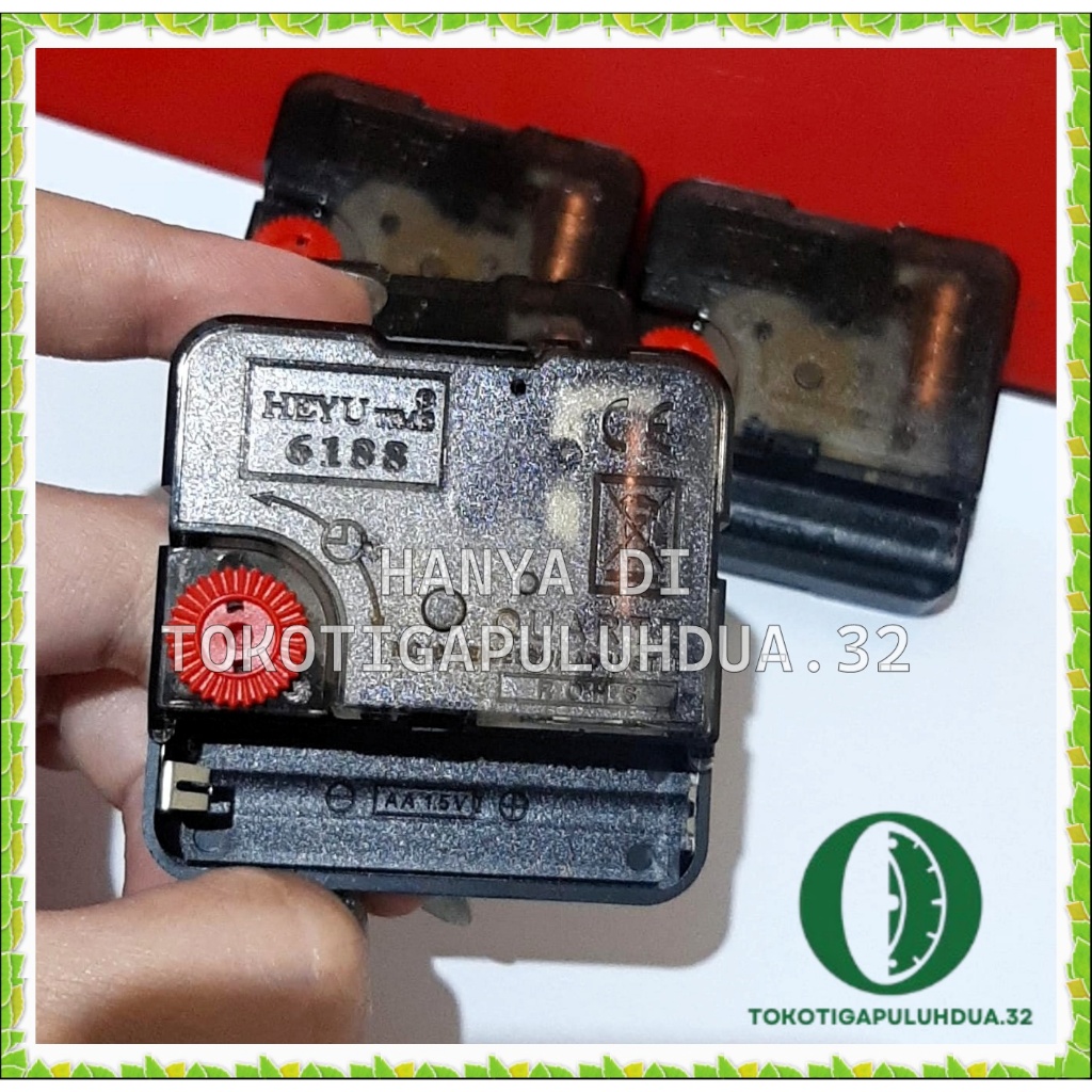 TOKOTIGADUA 6188 HEYU Mesin Jam Dinding Hemat Batrai Tenang SWEEP BERPUTAR HALUS