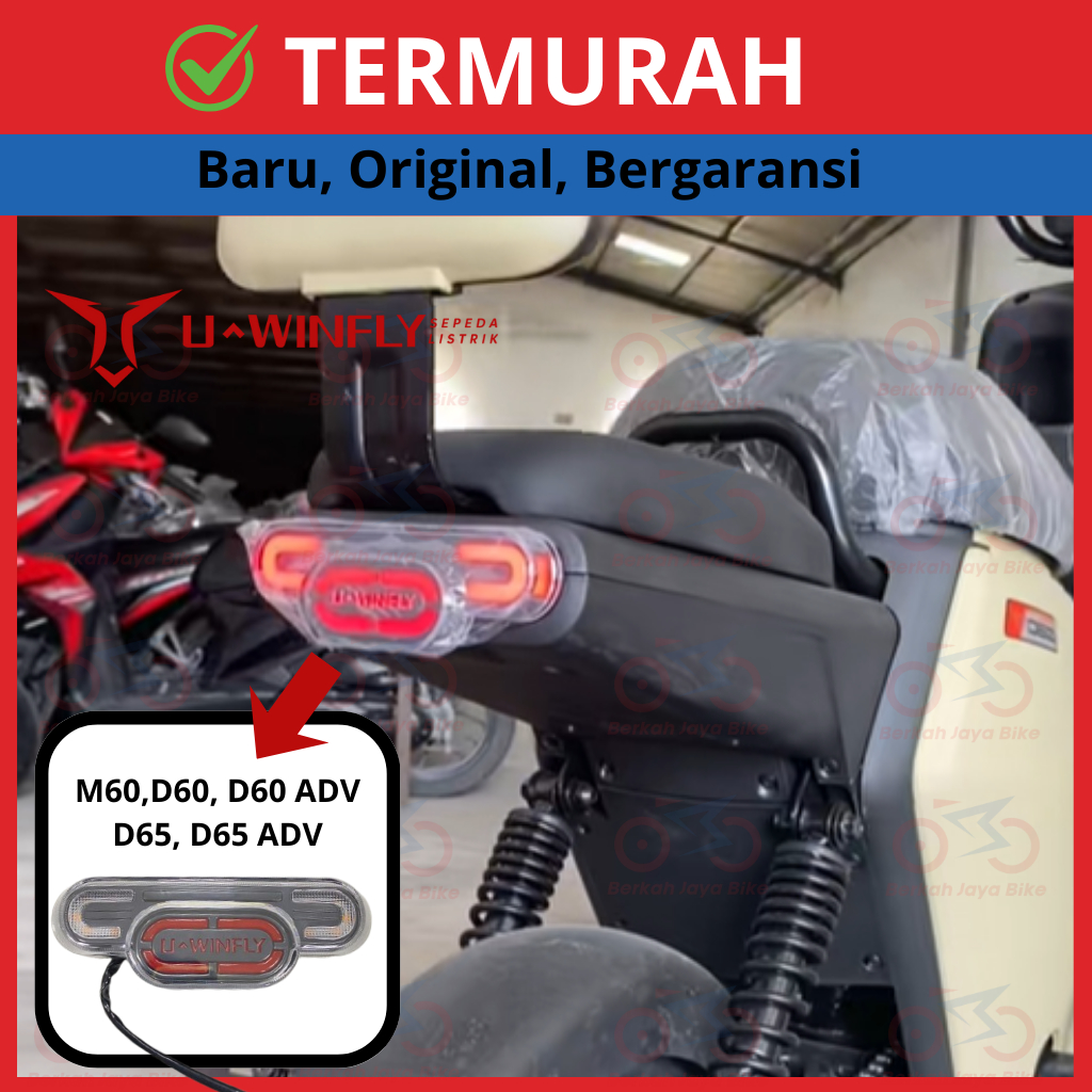 Lampu Belakang / Rear Lamp / Stop Lamp Sepeda Listrik Uwinfly Original M60/ D60/ D60 ADV/ D65/ D65 A