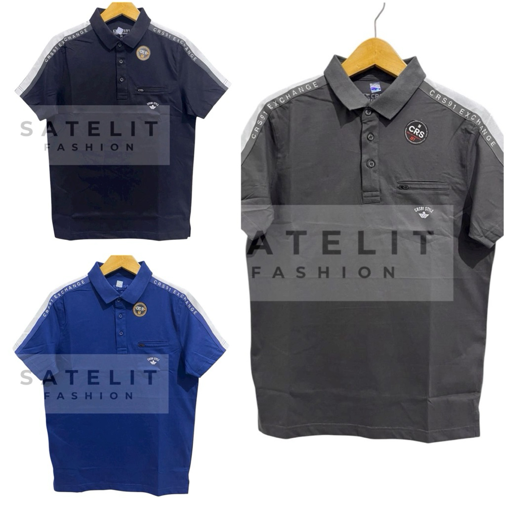 Crs 91 Original Kaos Kerah Pria Polo Combed Sablon OKEBOSS (Kancing Kantong)