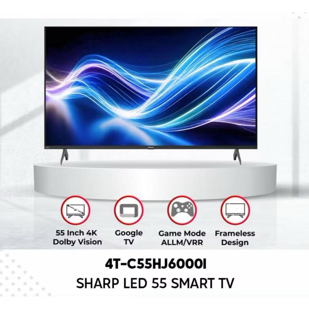 TV Sharp 55inch UHD 4K Google TV 4T-55HJ6000i / 55HJ6000 Sharp 55” UHD 4K TV