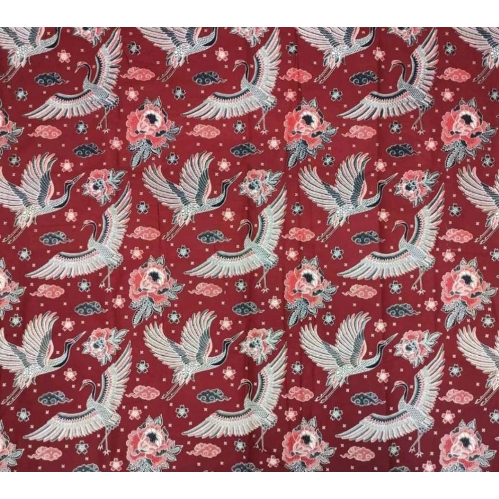 Kain Batik Katun Premium Motif Burung Bangau Terbang