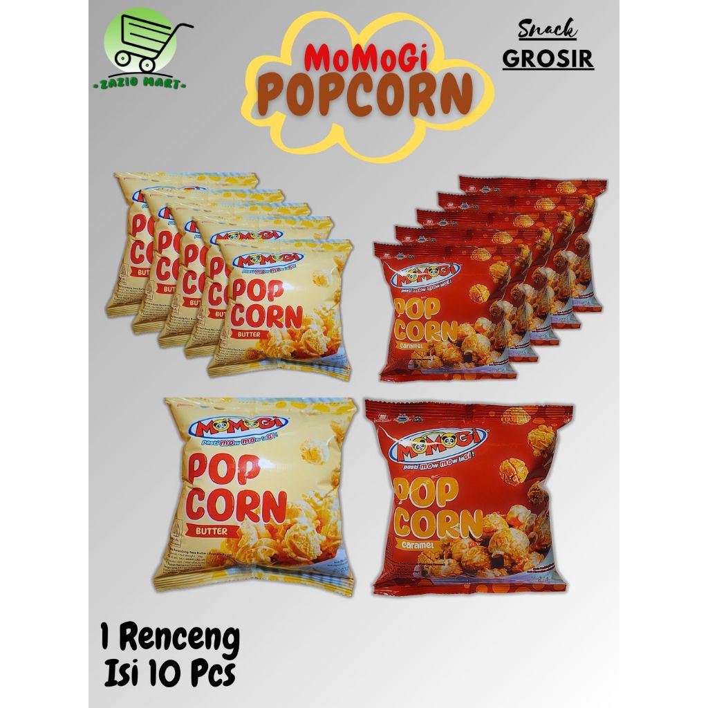 (Zazio Mart) MOMOGI POPCORN BUTTER & CARAMEL 20gr x 10 Pcs