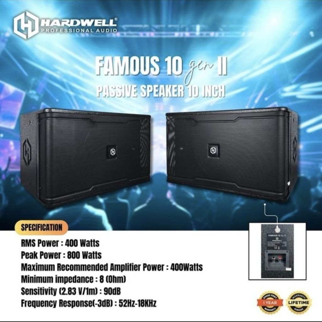 Speaker Passive / Speaker Pasif 10MallInch Hardwell Famous 10 Gen II Original hardwell