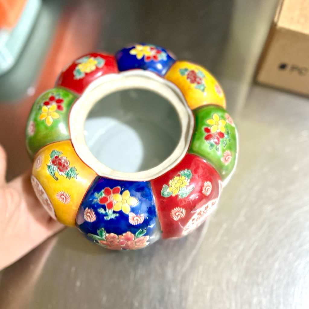 MANGKOK KERAMIK VAS BUNGA TRADISIONAL CINA BERMOTIF