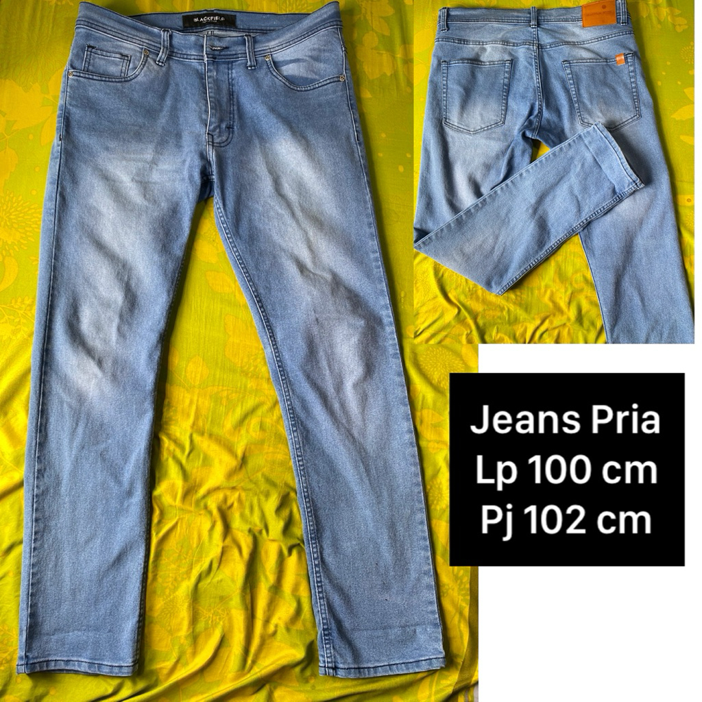 PL Celana Jeans Pria Medium blue