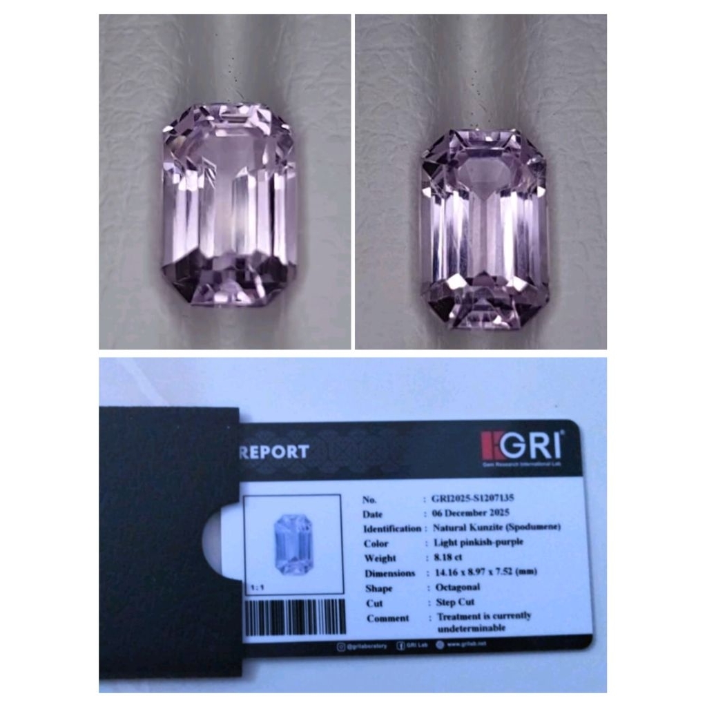 Natural Kunzite memo GRI