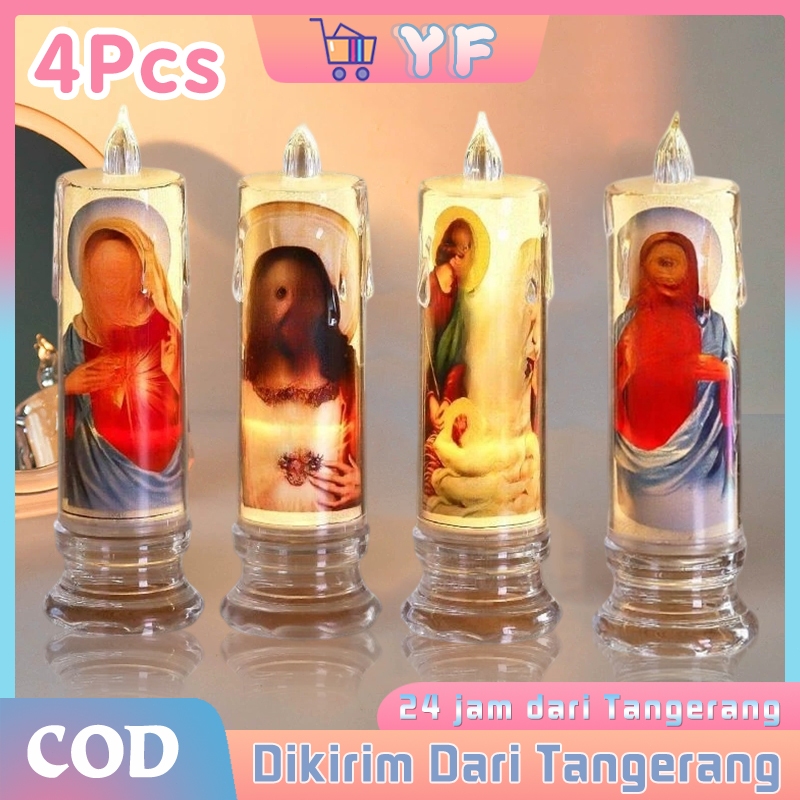 Lampu Lilin Led Bunda Maria Lilin Doa Ornamen Hiasan Gereja