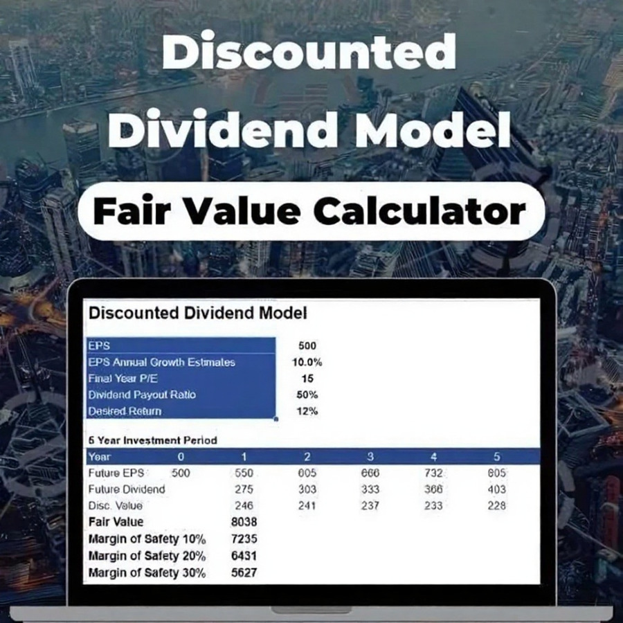 Kalkulator Nilai Wajar Saham Template Excel DDM Hitung Value Saham Dividen Secara Otomatis