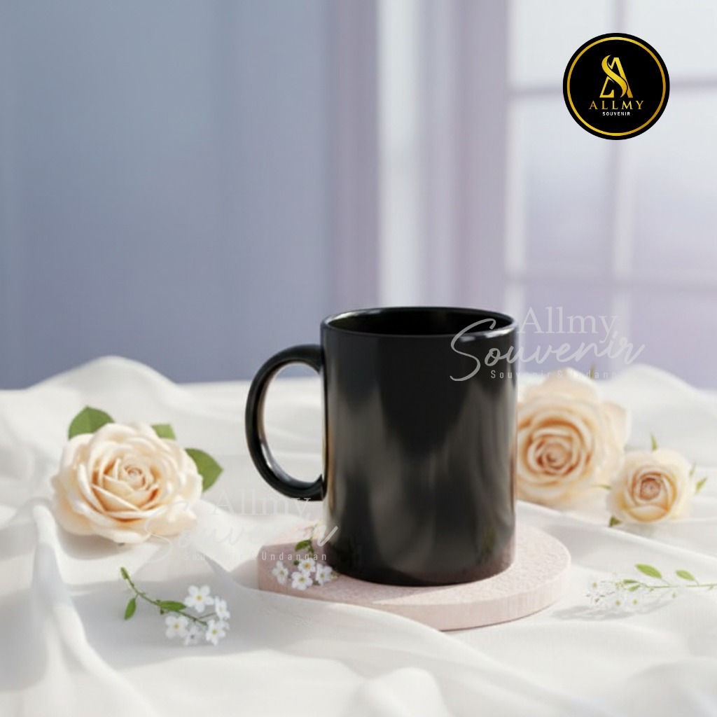 Mug Keramik Standard  Hitam Polos