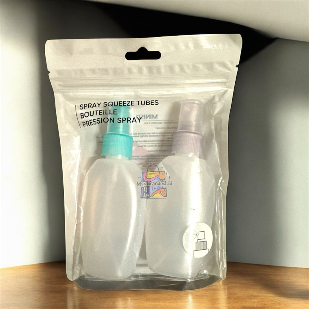 MINISO SPRAY SQUEEZE TUBES BOTOL SPRAY 80ml isi 2pcs