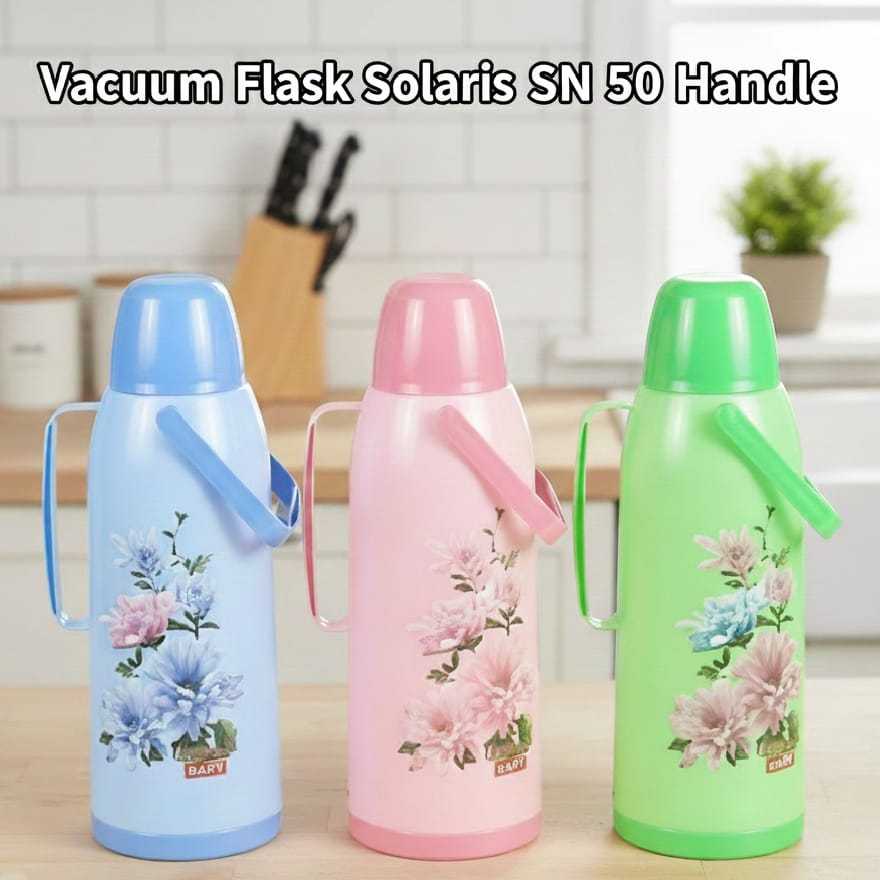 Vacuum Flask Solaris SN 50 Handle Termos Air Panas Motif Bunga Kapasitas BESAR 2 Liter - Termos Jumb