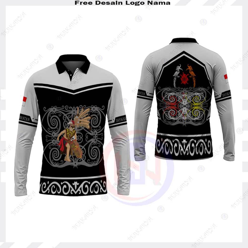Kaos Jersey Dayak Kalimantan / Baju Dayak Kalimantan Fullprint / Kaos Kerah Batik Dayak Kalimantan