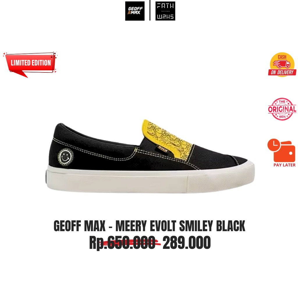 Sepatu Geoff Max Original - Meery EVOLT Smiley Limited Edition | Sepatu Pria | Sepatu Wanita | Sepat