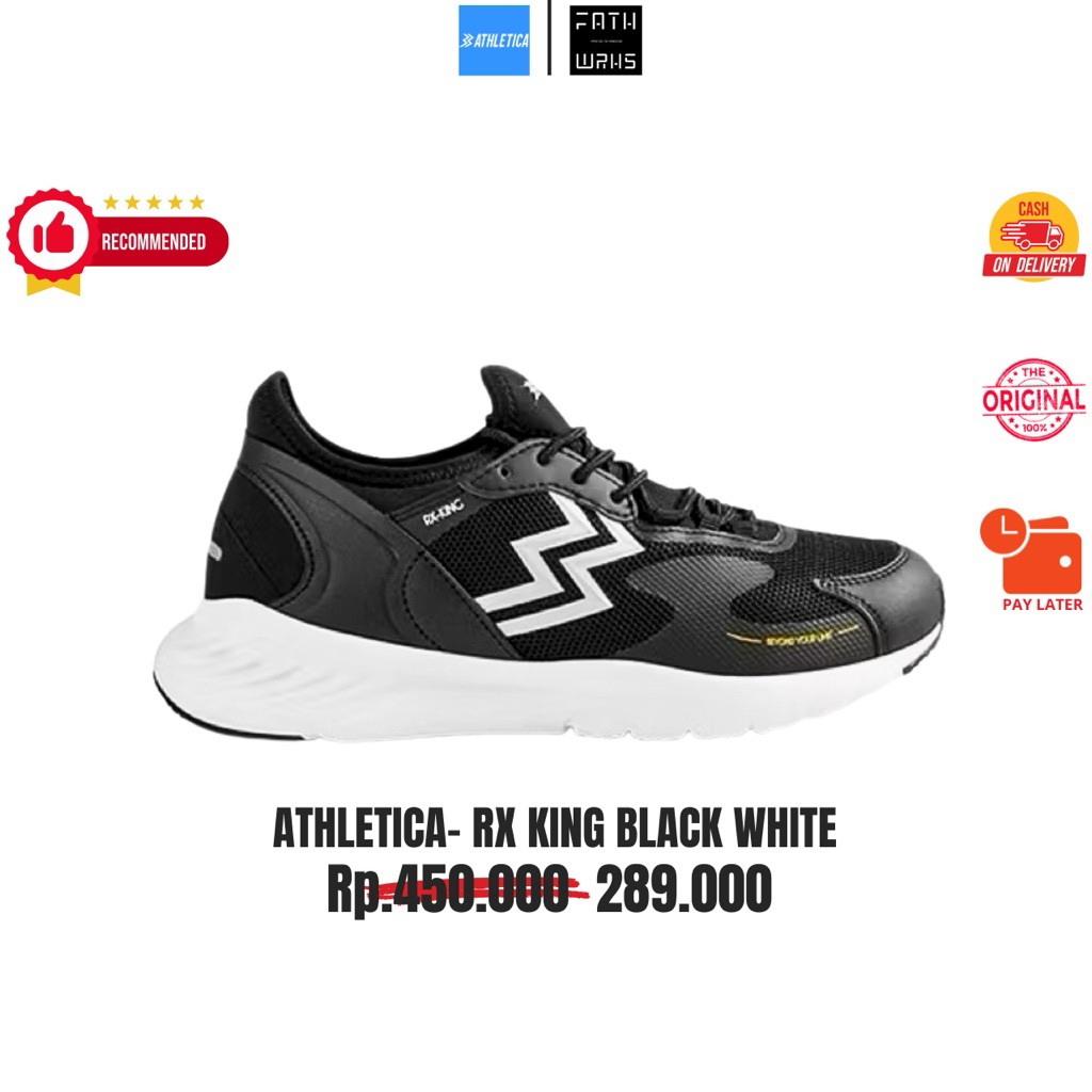 Sepatu Athletica Original - RX-King Black White | Sepatu Olahraga Pria Wanita
