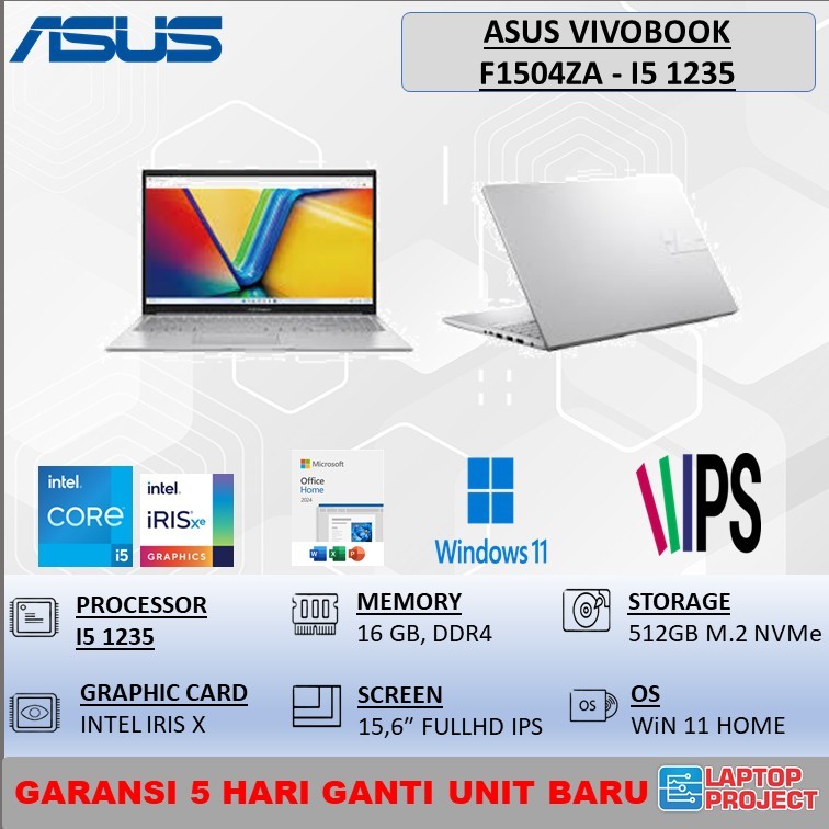 ASUS VIVOBOOK F1504ZA I5 1235 16GB 512GB W11 15.6FHD