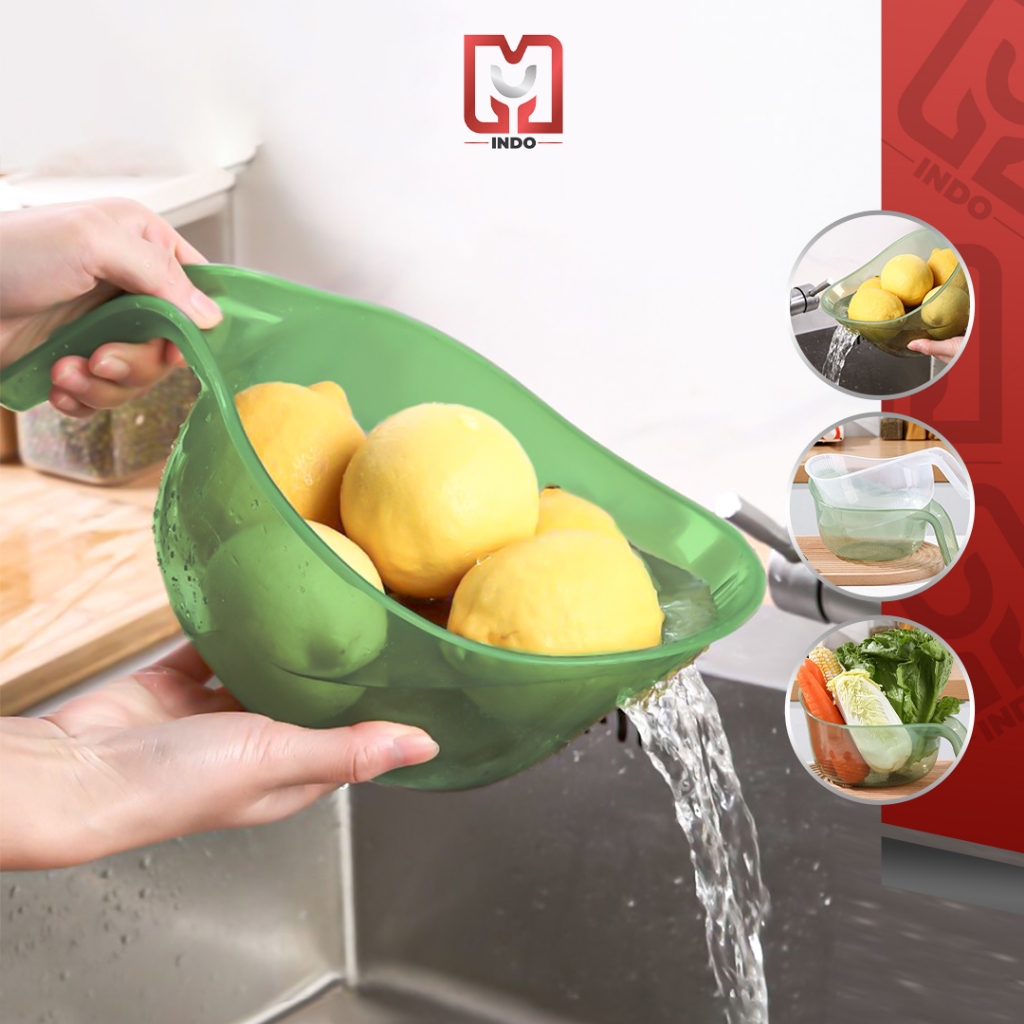 Saringan Pencuci Beras Transparan L03 Wadah Cuci Beras/Buah/Sayur Ekstra Besar Food Grade PP