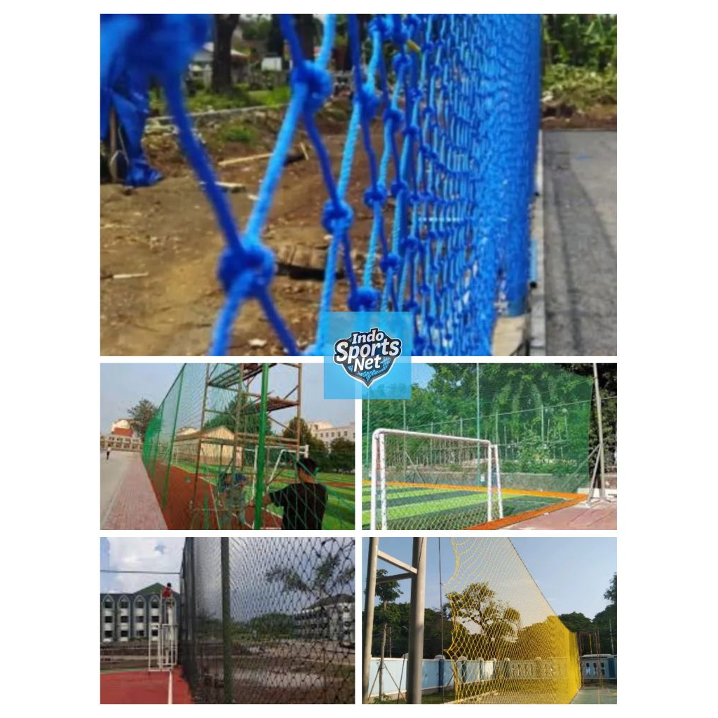 jaring dinding keliling lapangan olahraga futsal,mini soccer,voly,basket tali pe 3mm