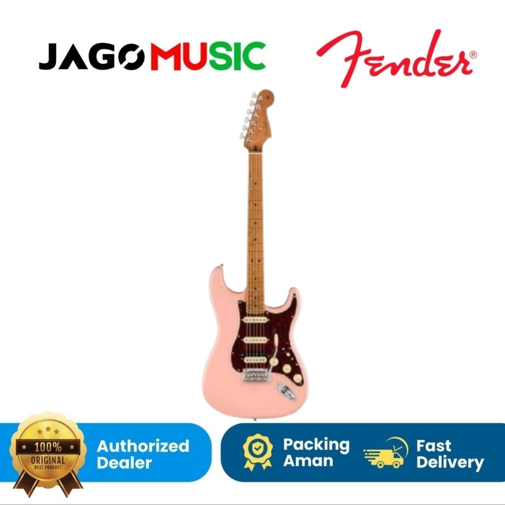 Gitar Elektrik Guitar Electric Fender Player Stratocaster HSS Roasted Maple FB Shell Pink