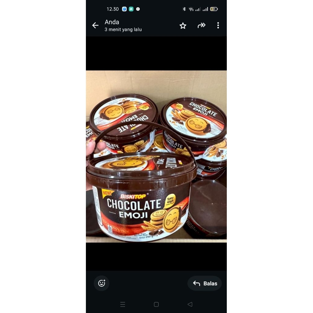 coklat emoji biskitop viral