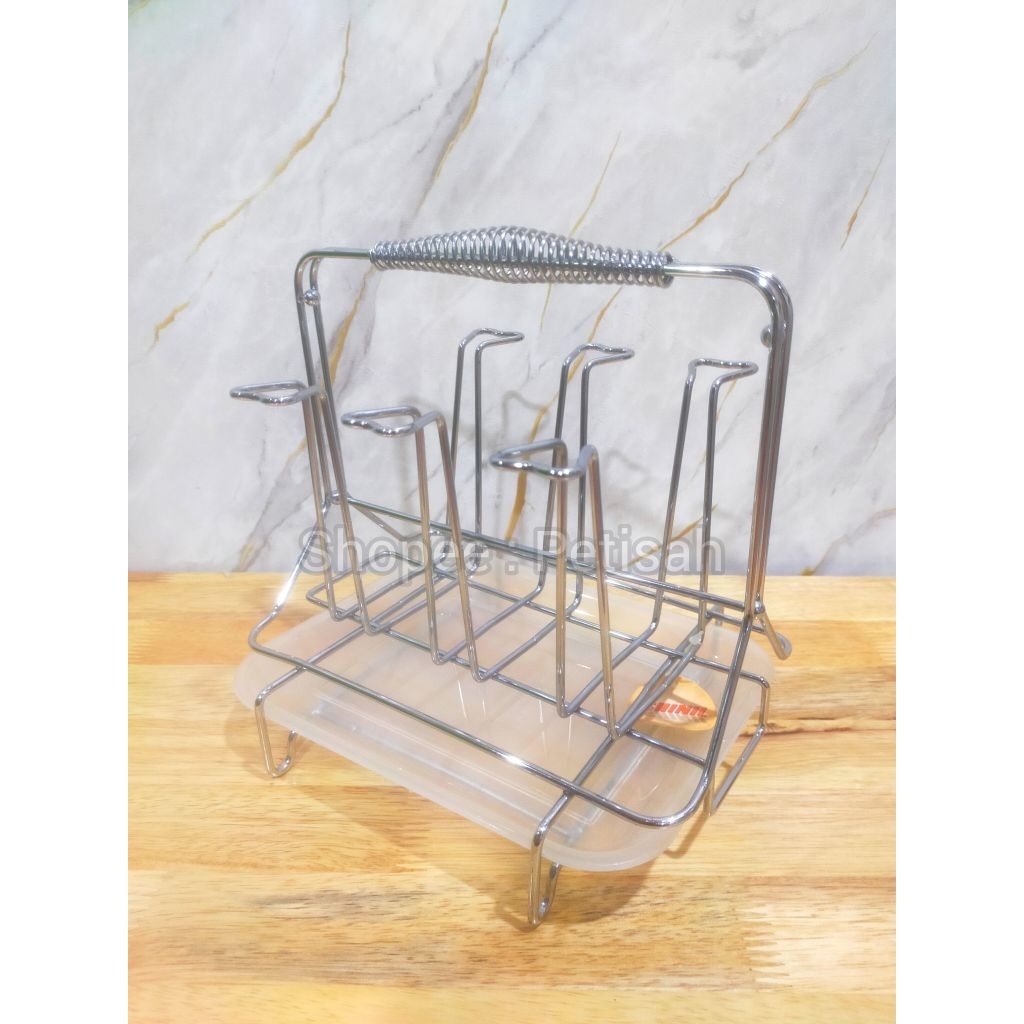 Rak Gelas Stainless Steel / Rak Gelas Nampan / Tempat Gelas / Gantungan Gelas Stainless Steel / Temp