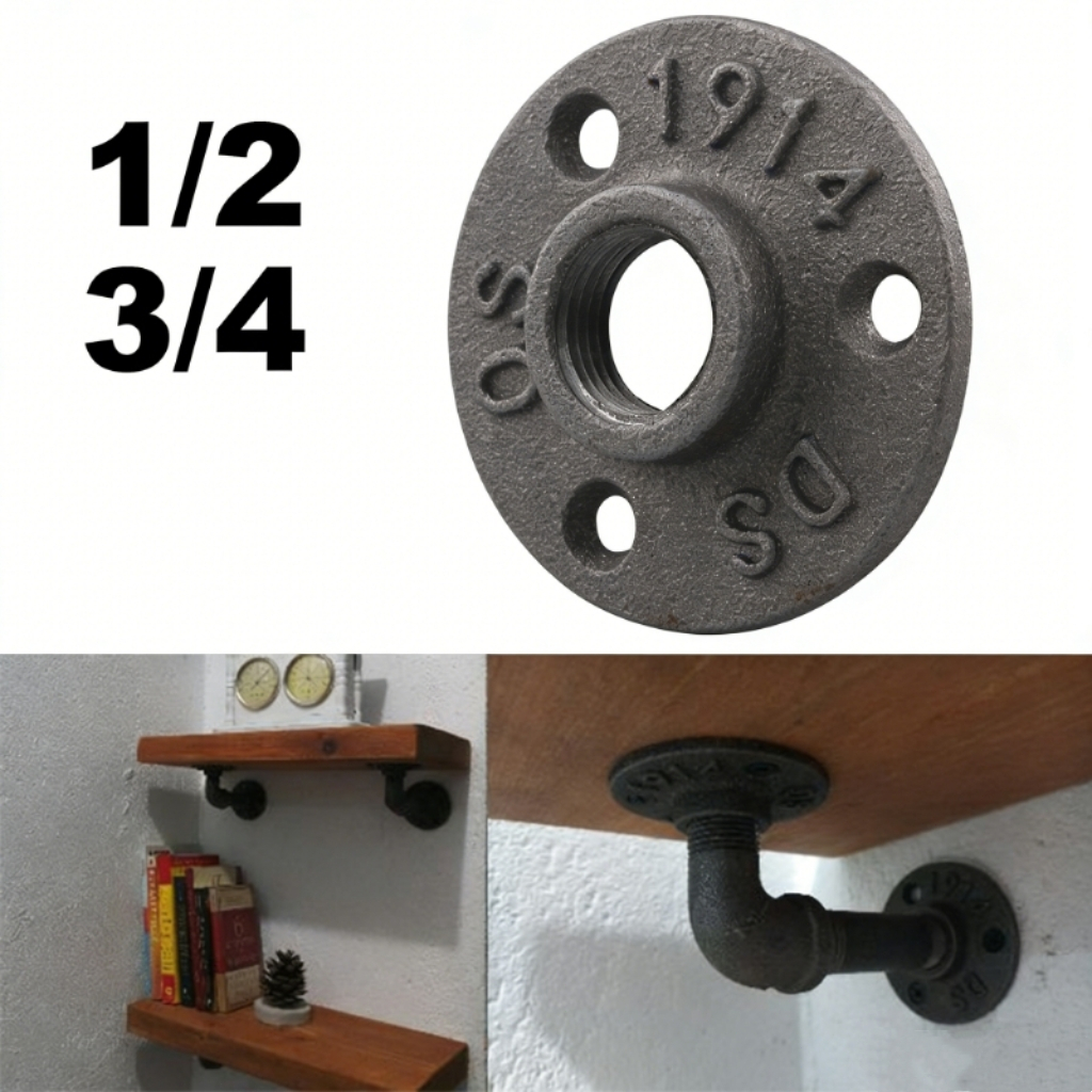 Flange Drat Dalam / Floor Flange Besi / 1/2 3/4 inch / Anti Karat / Fitting Pipa Dinding Lantai