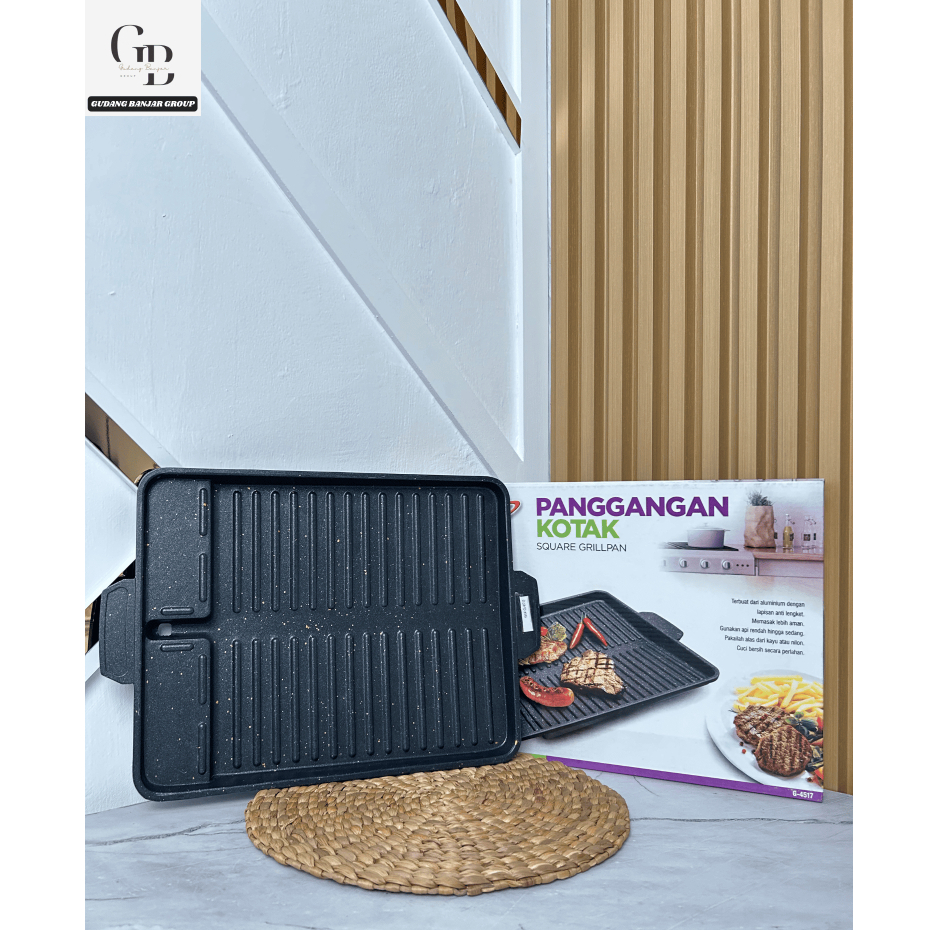 Panci BBQ KOTAK / Panci Grill merk GSF serbaguna anti lengket G-4517