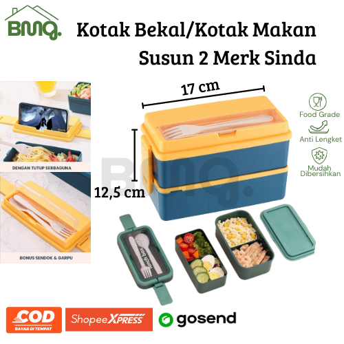 Kotak Makan Bekal Sinda Susun 2/Kotak Makan Susun 2 Sinda/Tempat Makan Bekal Sekolah Kantor