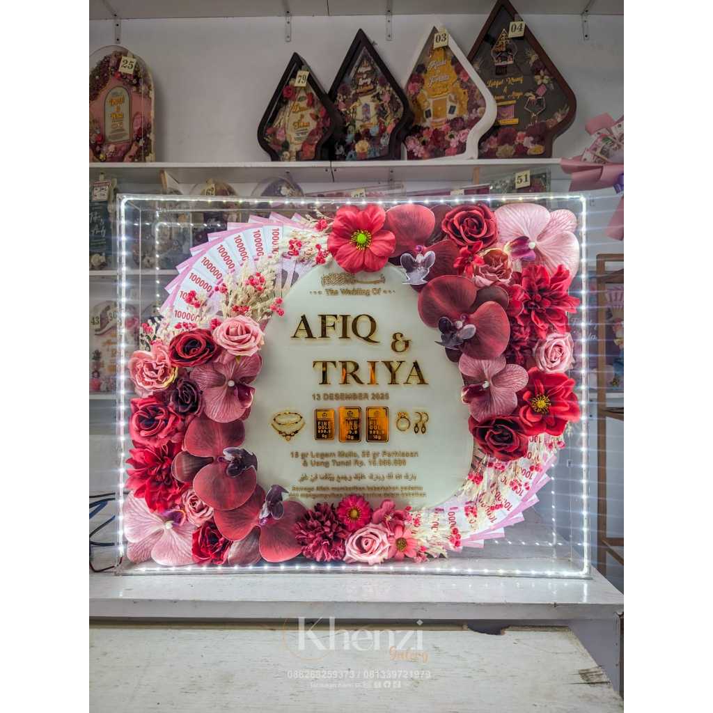 Mh 113 frame mahar pernikahan jumbo 40x50 frame mahar pernikahan full akrilik
