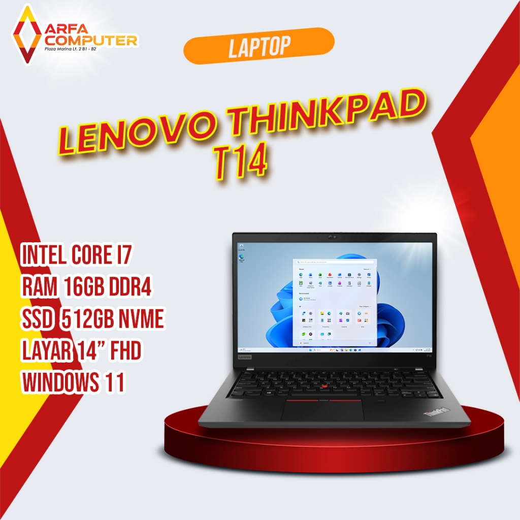 Laptop Second Premium Lenovo Thinkpad T14 Intel Core I7 Gen 11 Ram 16GB SSD 512GB Windows 11 Origina