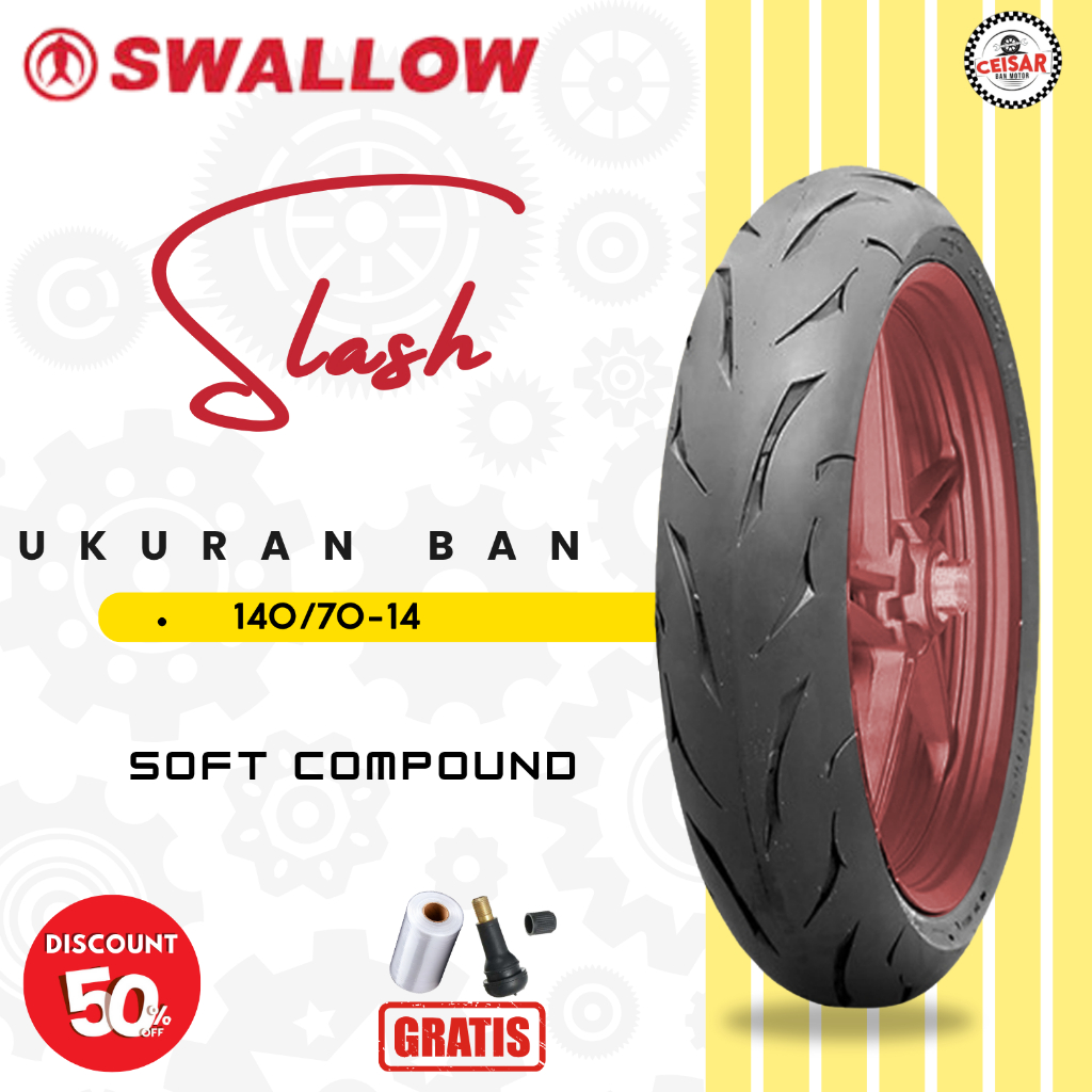 Ban Soft Compound Motor YAMAHA AEROX SWALLOW SLASH 140/70 Ring 14 Tubeless